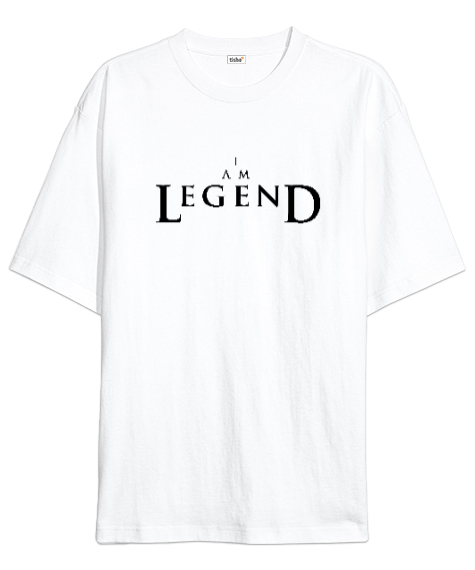 Tisho - I Am Legend - Ben Efsaneyim Beyaz Oversize Unisex Tişört