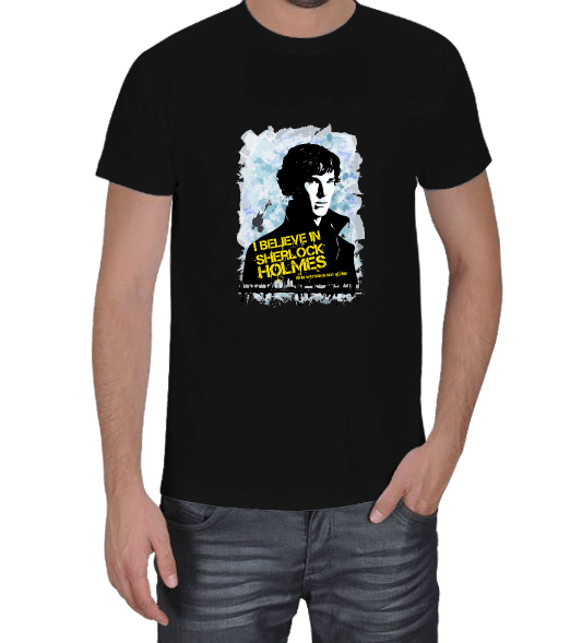 Tisho - I Believe in Sherlock Holmes Erkek T-Shirt Erkek Tişört