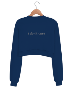 I DONT CARE Kadın Crop Sweatshirt - Thumbnail