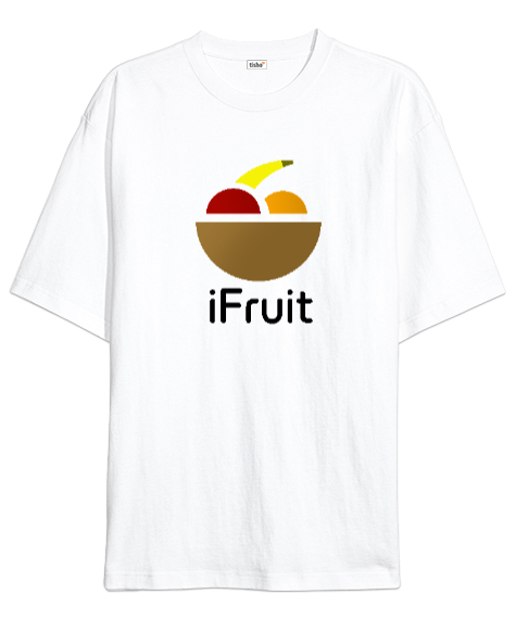 Tisho - I Fruit - Meyveler - Komik Beyaz Oversize Unisex Tişört