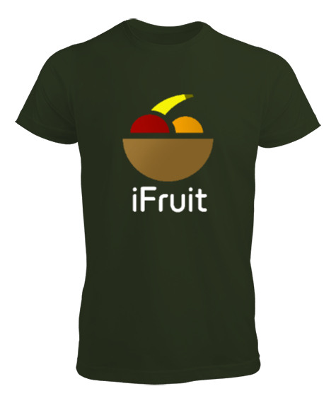 Tisho - I Fruit - Meyveler - Komik Haki Yeşili Erkek Tişört