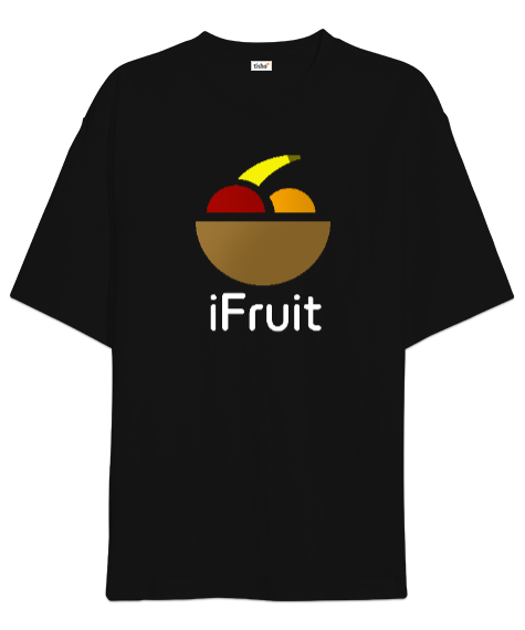 Tisho - I Fruit - Meyveler - Komik Siyah Oversize Unisex Tişört