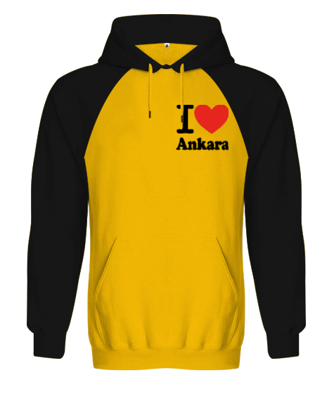 Tisho - I LoVe Ankara Orjinal Reglan Hoodie Unisex Sweatshirt