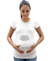 i love baby Beyaz Kadın Hamile Tişört - Tisho