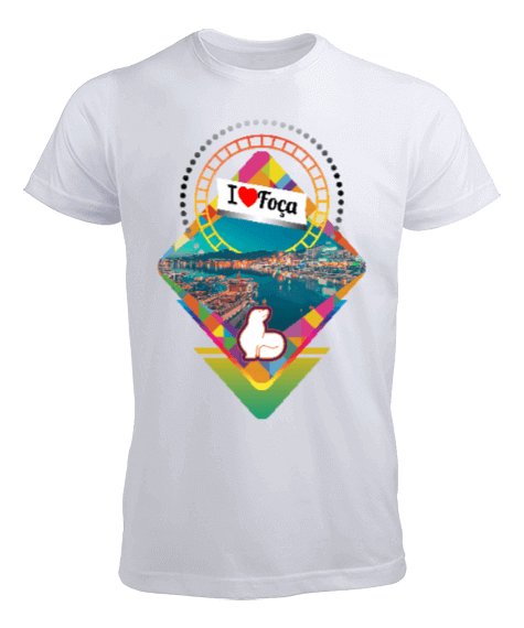 Tisho - I Love Foça T-Shirt Erkek Tişört