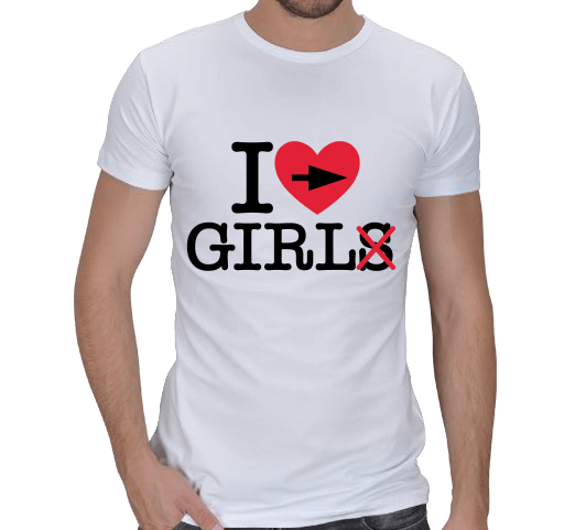 Tisho - I Love Girl sevgili t-shirtü Erkek Regular Kesim Tişört