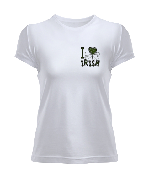 Tisho - I Love Irish - Yonca Beyaz Kadın Tişört