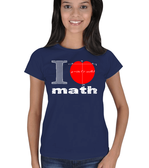 Tisho - i love math bk Kadın Tişört