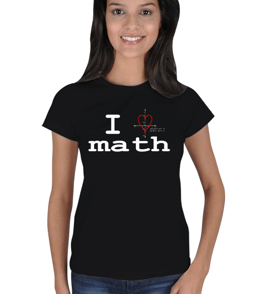 Tisho - i love math bk Kadın Tişört