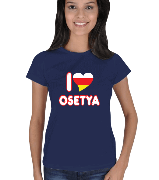 Tisho - i Love Osetya Kısa Kol Tişört Kadın Tişört