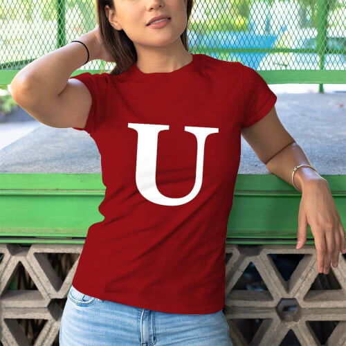 I Love U Kadın Tişört - Tekli Kombin