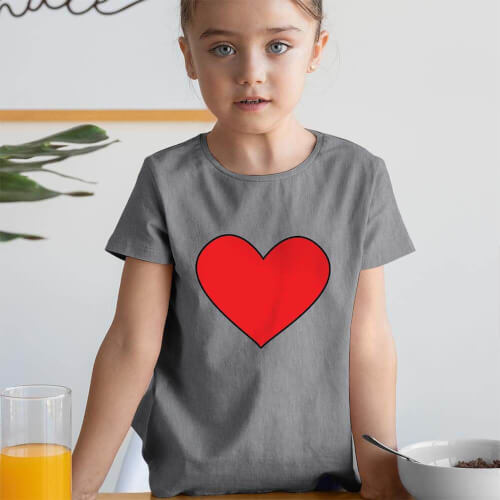I Love U Kız Çocuk Tişört - Tekli Kombin