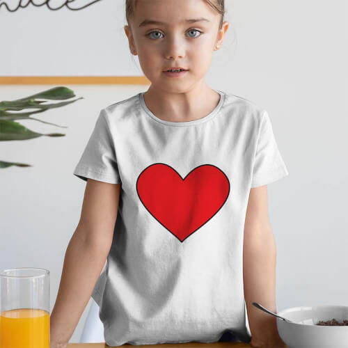 I Love U Kız Çocuk Tişört - Tekli Kombin