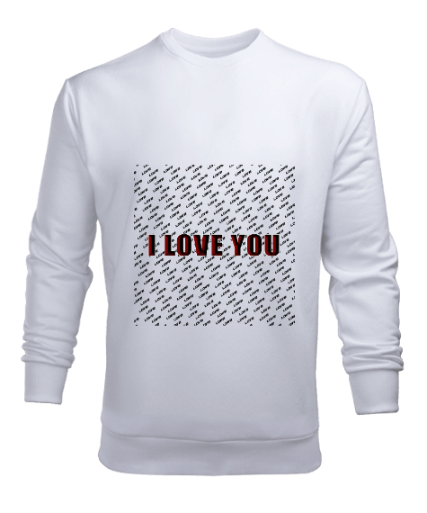 Tisho - ı love you Beyaz Erkek Sweatshirt