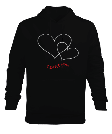 Tisho - I love you Erkek Kapüşonlu Hoodie Sweatshirt