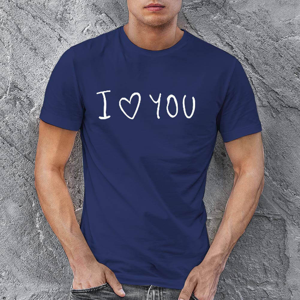 I Love You Erkek Kısa Kol Tişört - Tekli Kombin