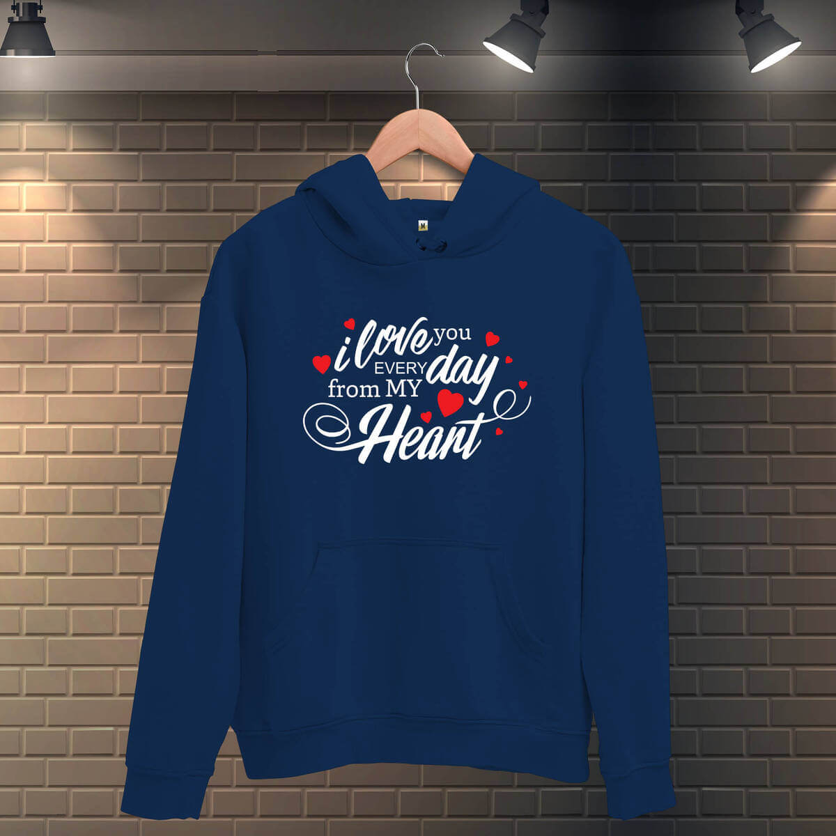 Tisho - I Love You Everyday Erkek Kapüşonlu Sweatshirt