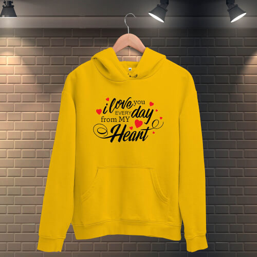 I Love You Everyday Erkek Kapüşonlu Sweatshirt - Thumbnail