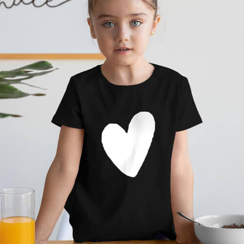 I Love You Kız Çocuk Kısa Kol Tişört - Tekli Kombin