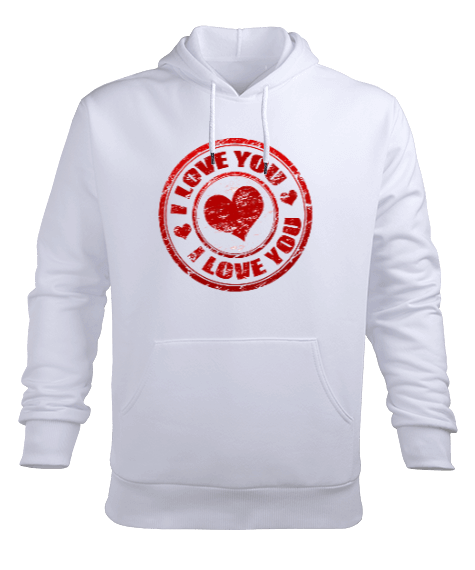 Tisho - I love you Tişört Erkek Kapüşonlu Hoodie Sweatshirt