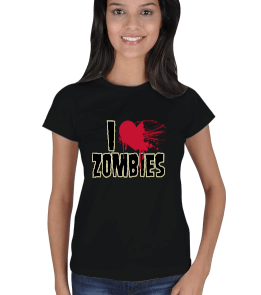 Tisho - ı love zombie Kadın Tişört