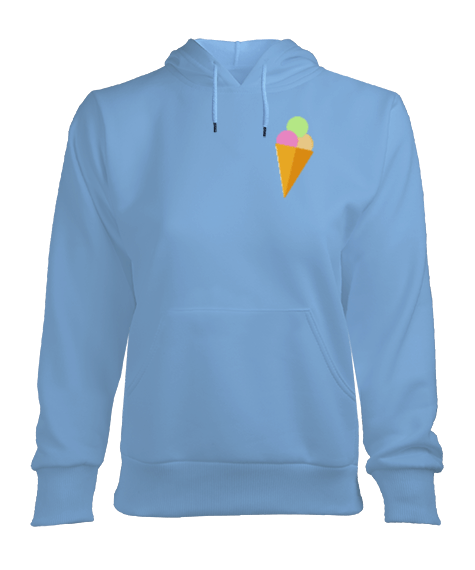 Tisho - Ice-Cream Kadın Kapşonlu Hoodie Sweatshirt