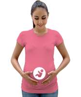 İçimdeki Bebek Pembe Kadın Hamile Tişört - Tisho