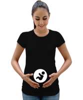 İçimdeki Bebek Siyah Kadın Hamile Tişört - Tisho