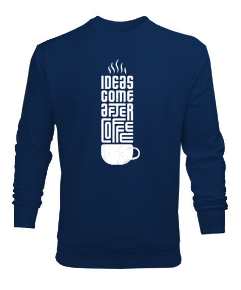 Tisho - Ideas And Coffee Lacivert Erkek Sweatshirt