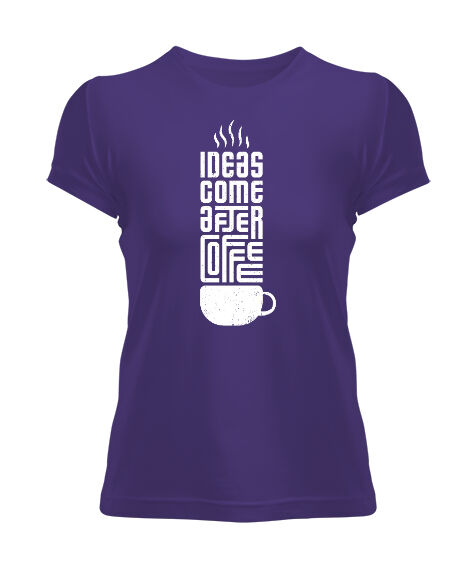 Tisho - Ideas And Coffee Mor Kadın Tişört