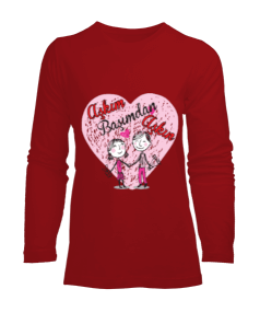 İki çift ve kalp baskılı kadın Kadın Uzun Kol Tişört - Tisho