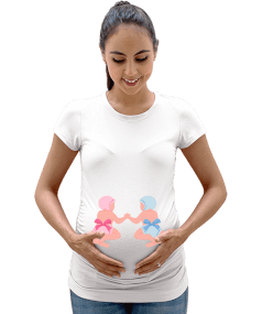 İkiz Bebek Kadın Hamile Tişört - Tisho