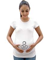 İkiz Bebekler Beyaz Kadın Hamile Tişört - Tisho
