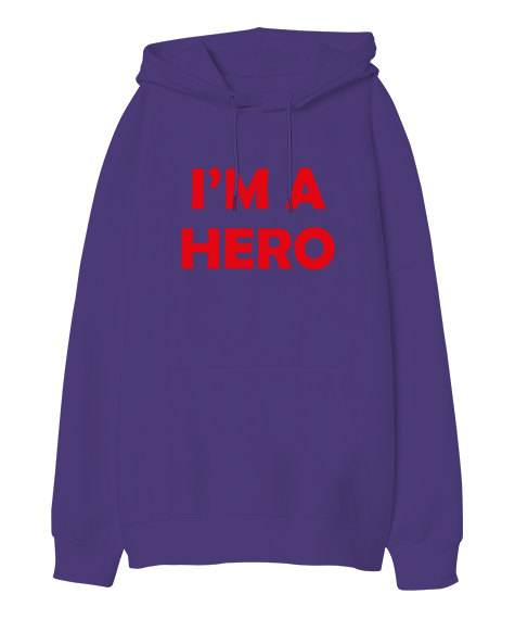 Tisho - Im A Hero Oversize Unisex Kapüşonlu Sweatshirt
