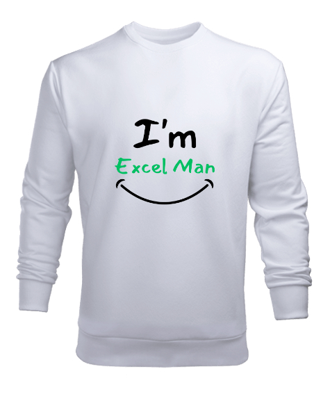 Tisho - Im Excel Man Beyaz Erkek Sweatshirt