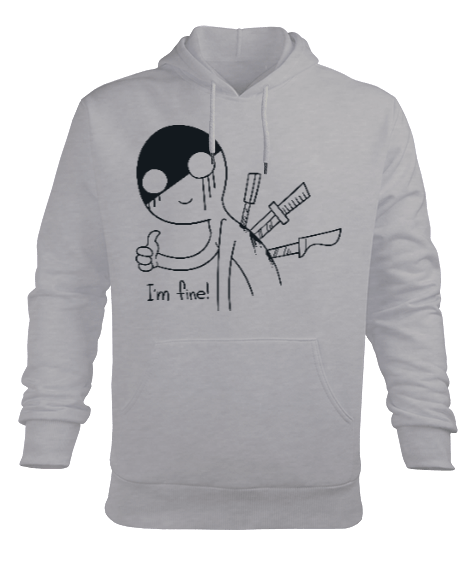 Tisho - Im Fine Erkek Kapüşonlu Hoodie Sweatshirt