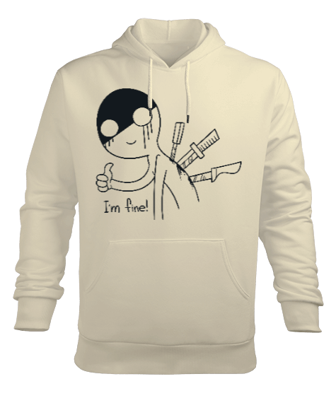 Tisho - Im Fine Erkek Kapüşonlu Hoodie Sweatshirt