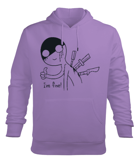 Tisho - Im Fine Erkek Kapüşonlu Hoodie Sweatshirt