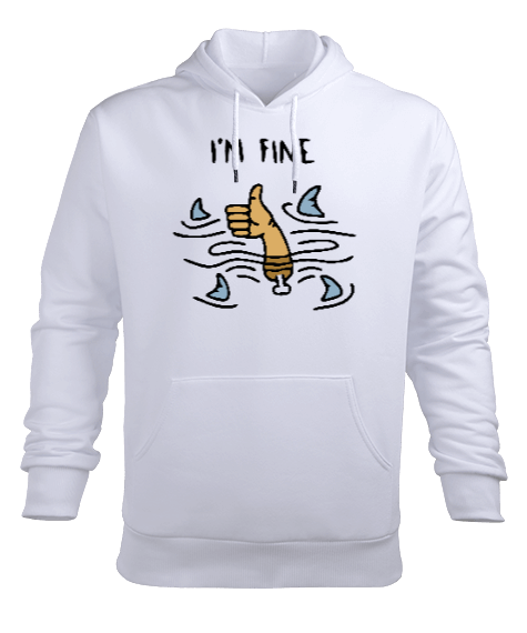 Tisho - Im Fine Erkek Kapüşonlu Hoodie Sweatshirt