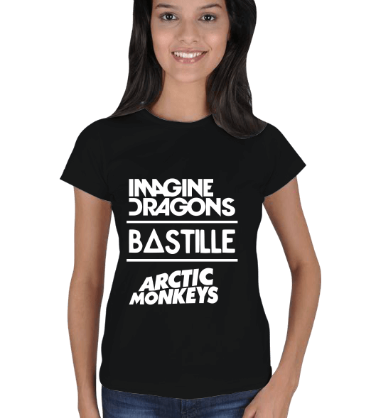 Tisho - Imagine Dragons, Bastille, Arctic Monkeys Kadın Tişört