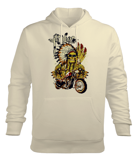 Tisho - Indian Motorcu Erkek Kapüşonlu Hoodie Sweatshirt