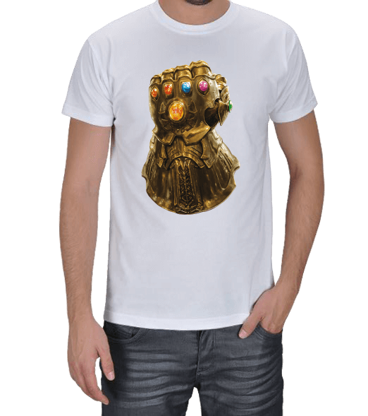 Tisho - İnfinity Gauntlet Beyaz T-Shirt Erkek Tişört