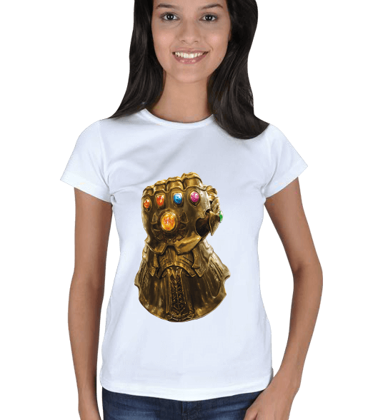 Tisho - İnfinity Gauntlet Beyaz T-Shirt Kadın Tişört