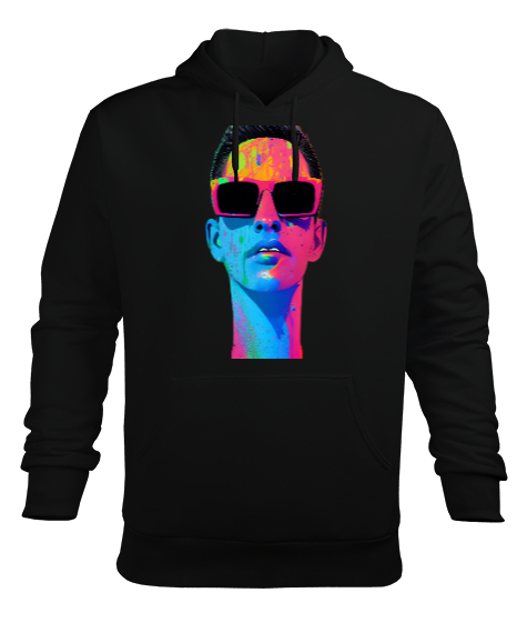 Tisho - İnsan Siyah Erkek Kapüşonlu Hoodie Sweatshirt