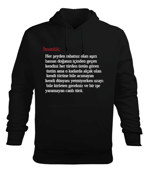 Tisho - insanlık Erkek Kapüşonlu Hoodie Sweatshirt