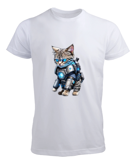 Tisho - Iron Cat Beyaz Erkek Tişört