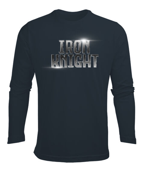 Tisho - Iron Knight - Demir Şövalye Füme Erkek Uzun Kol Yazlık Tişört