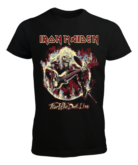 Tisho - Iron Maiden Fear Of The Dark Siyah Erkek Tişört