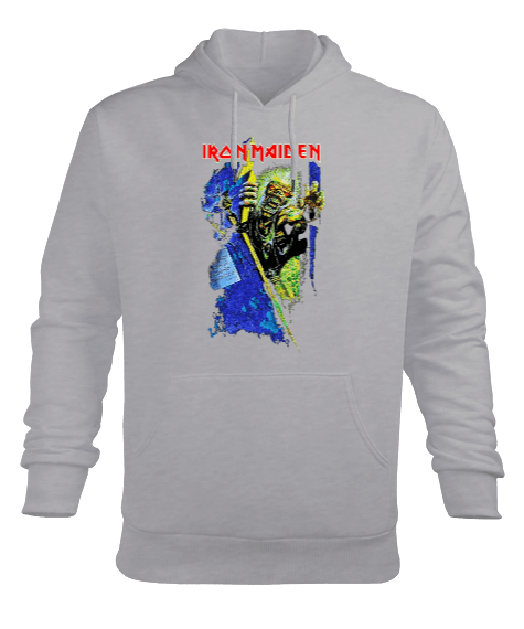 Tisho - Iron Maiden Rock Tasarım Baskılı Erkek Kapüşonlu Hoodie Sweatshirt