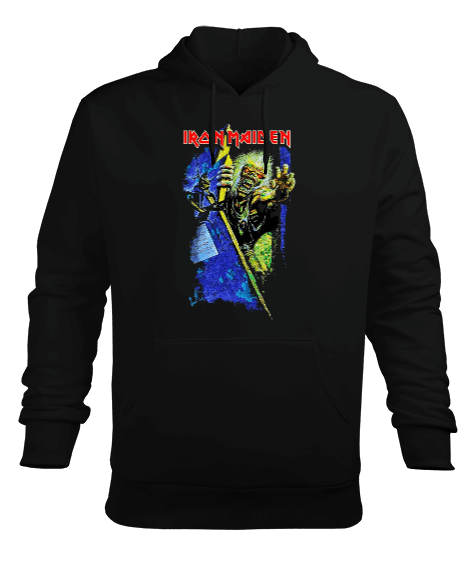 Tisho - Iron Maiden Rock Tasarım Baskılı Erkek Kapüşonlu Hoodie Sweatshirt